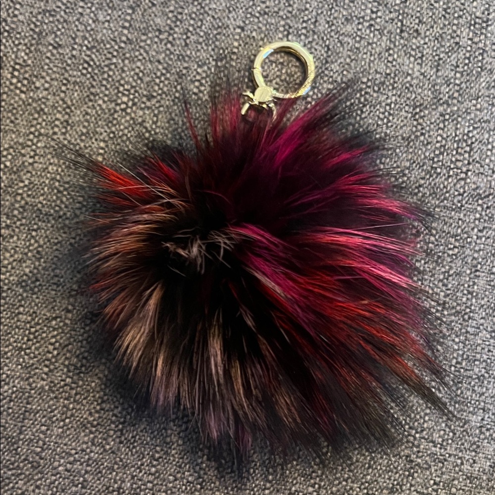 Michael Kors Fox Fur Pom Pom Keychain Fob
